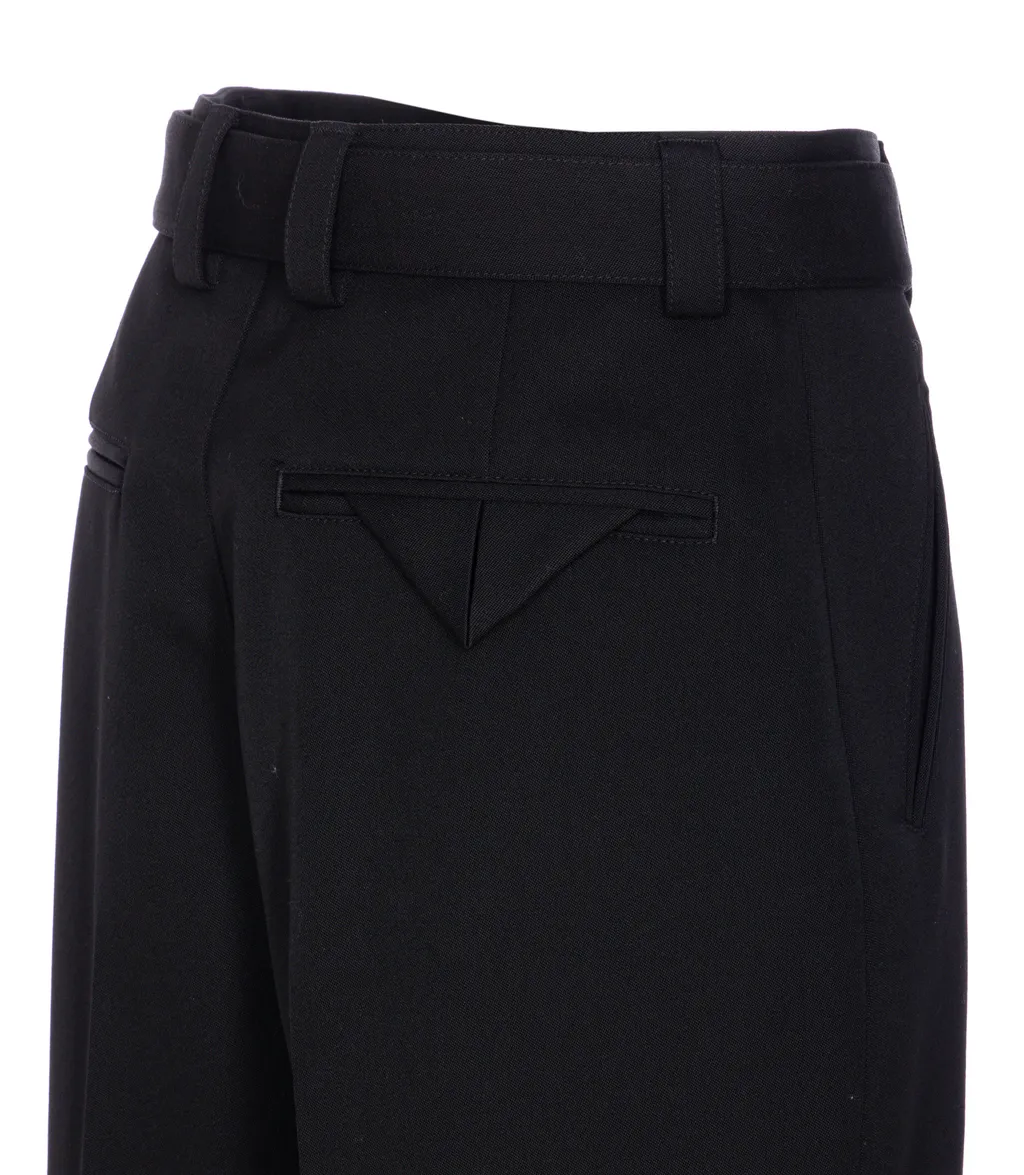 Belted Waist Tailored Trousers