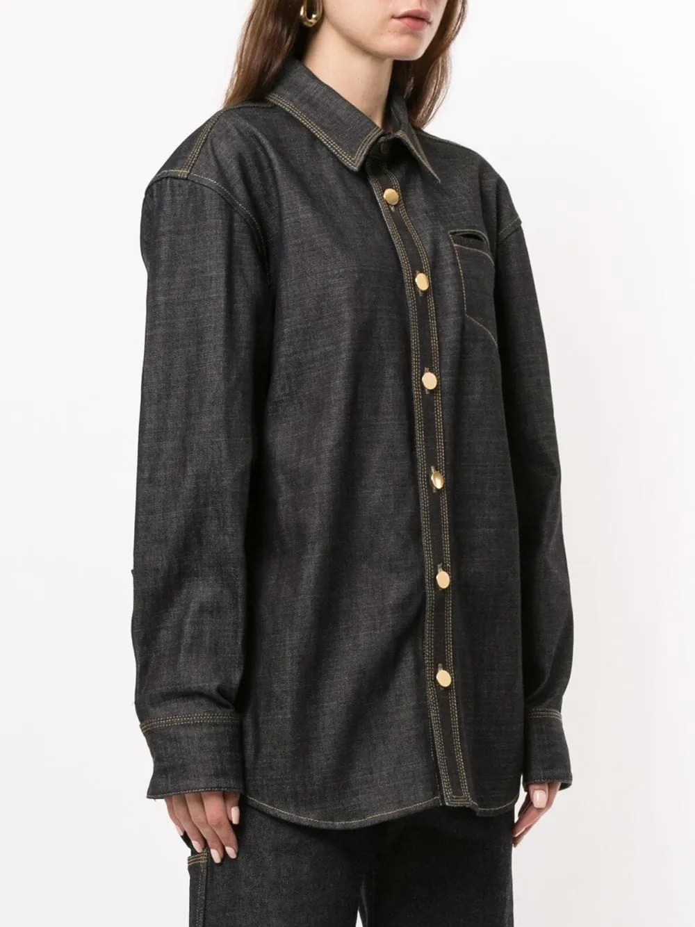 Long-Sleeved Denim Shirt