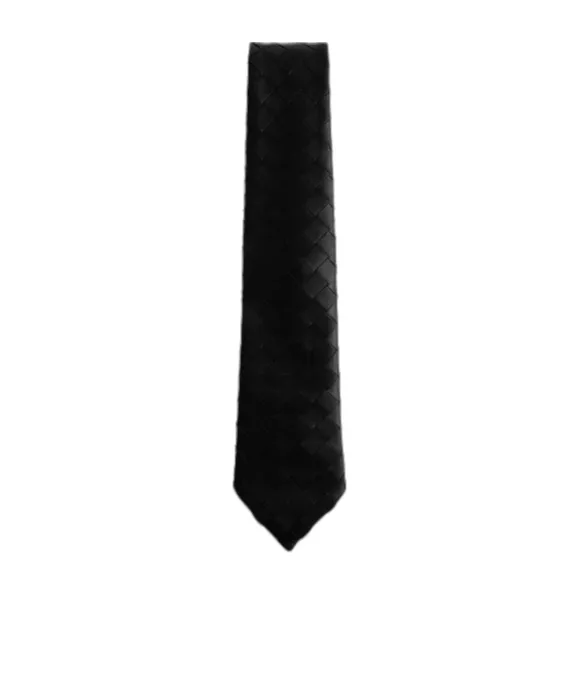 Intrecciato Leather Tie