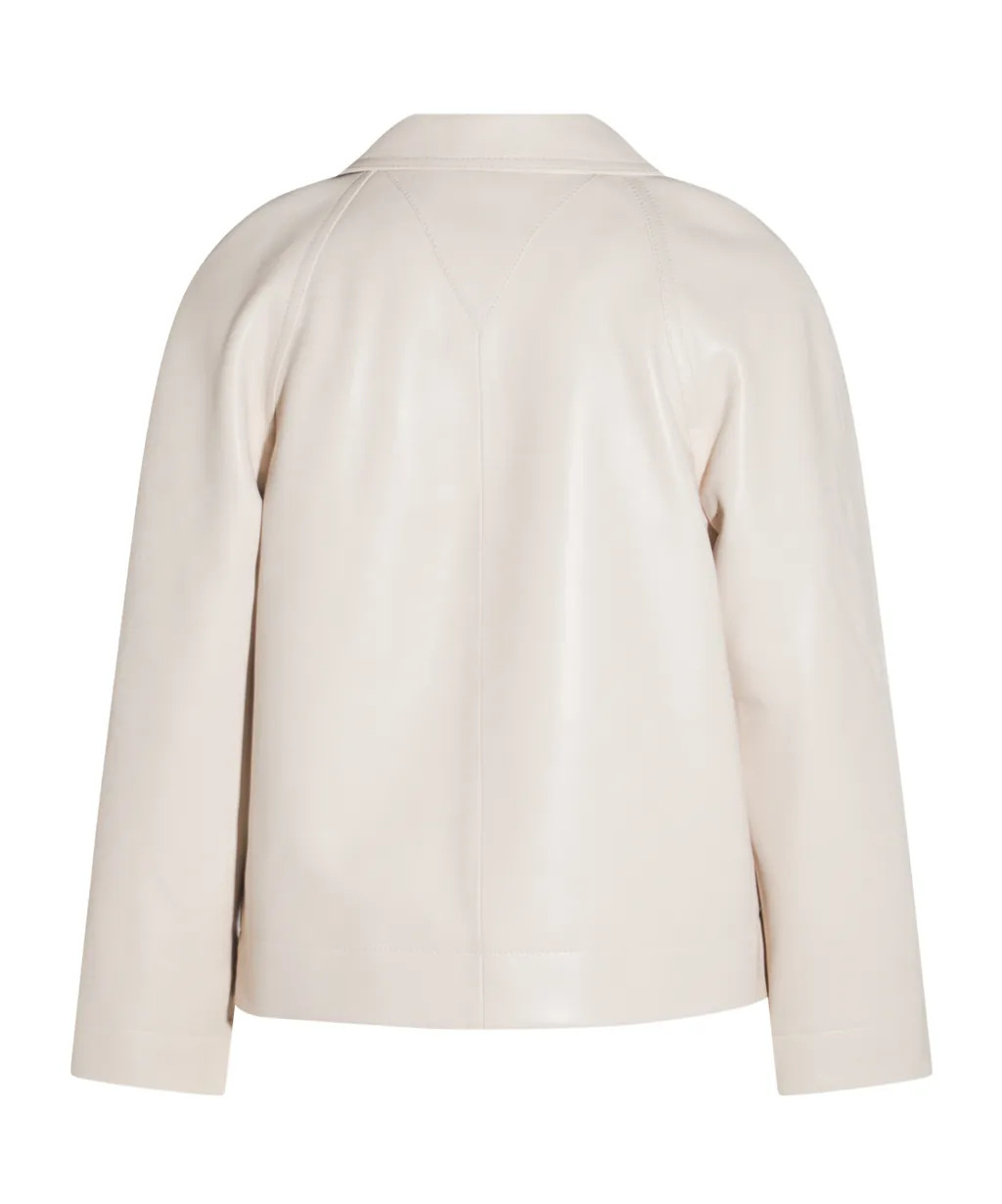 Raglan Sleeved Leather Jacket