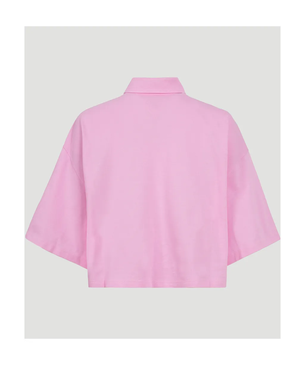 Short Sleeved Buttoned Polo Top