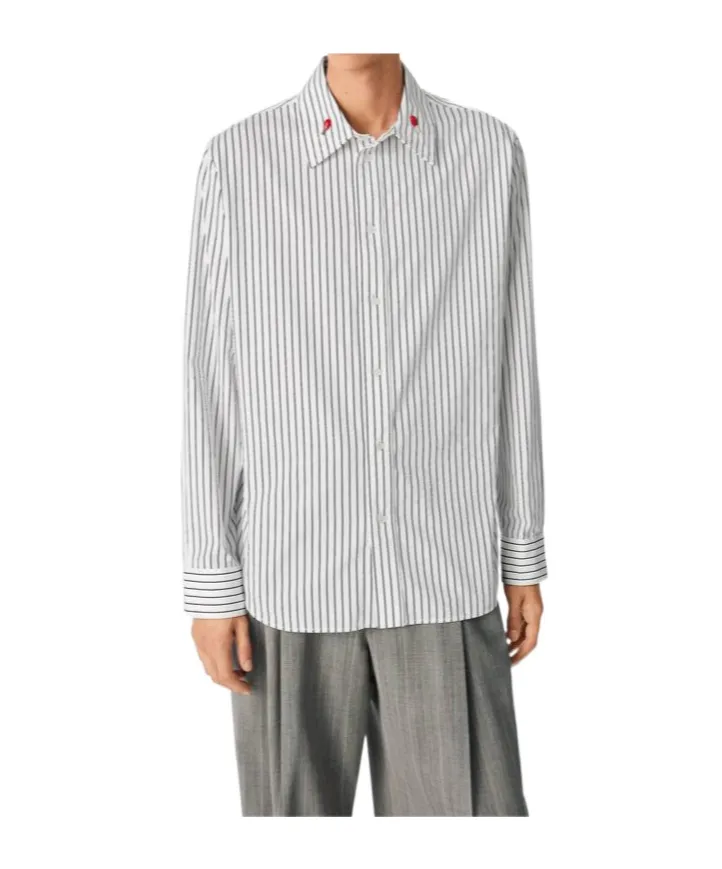 Box Pleated Striped Shirt