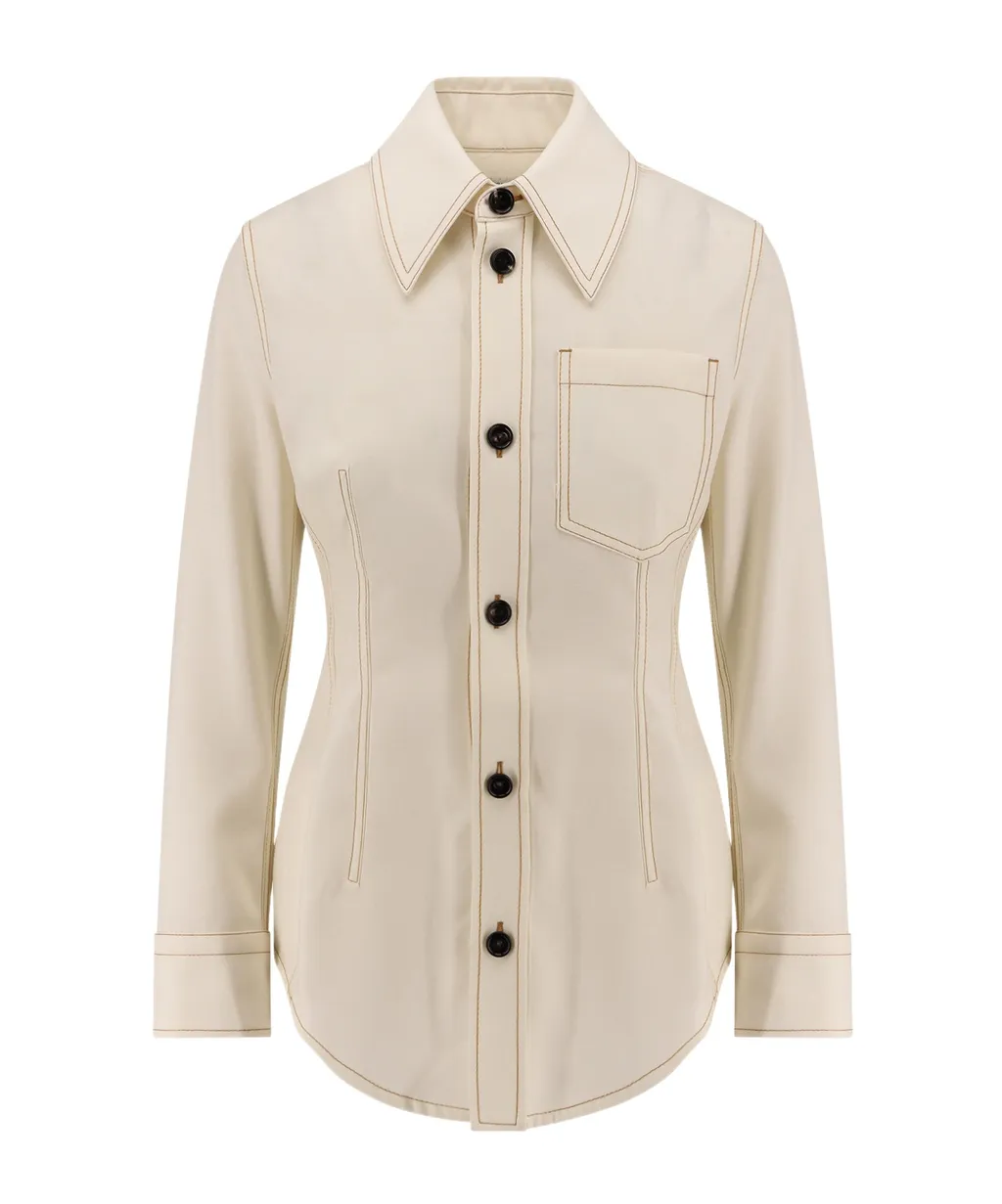 Contrast Stitched Fitted Shirt