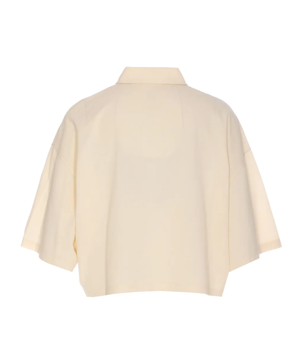 Short Sleeved Buttoned Polo Top