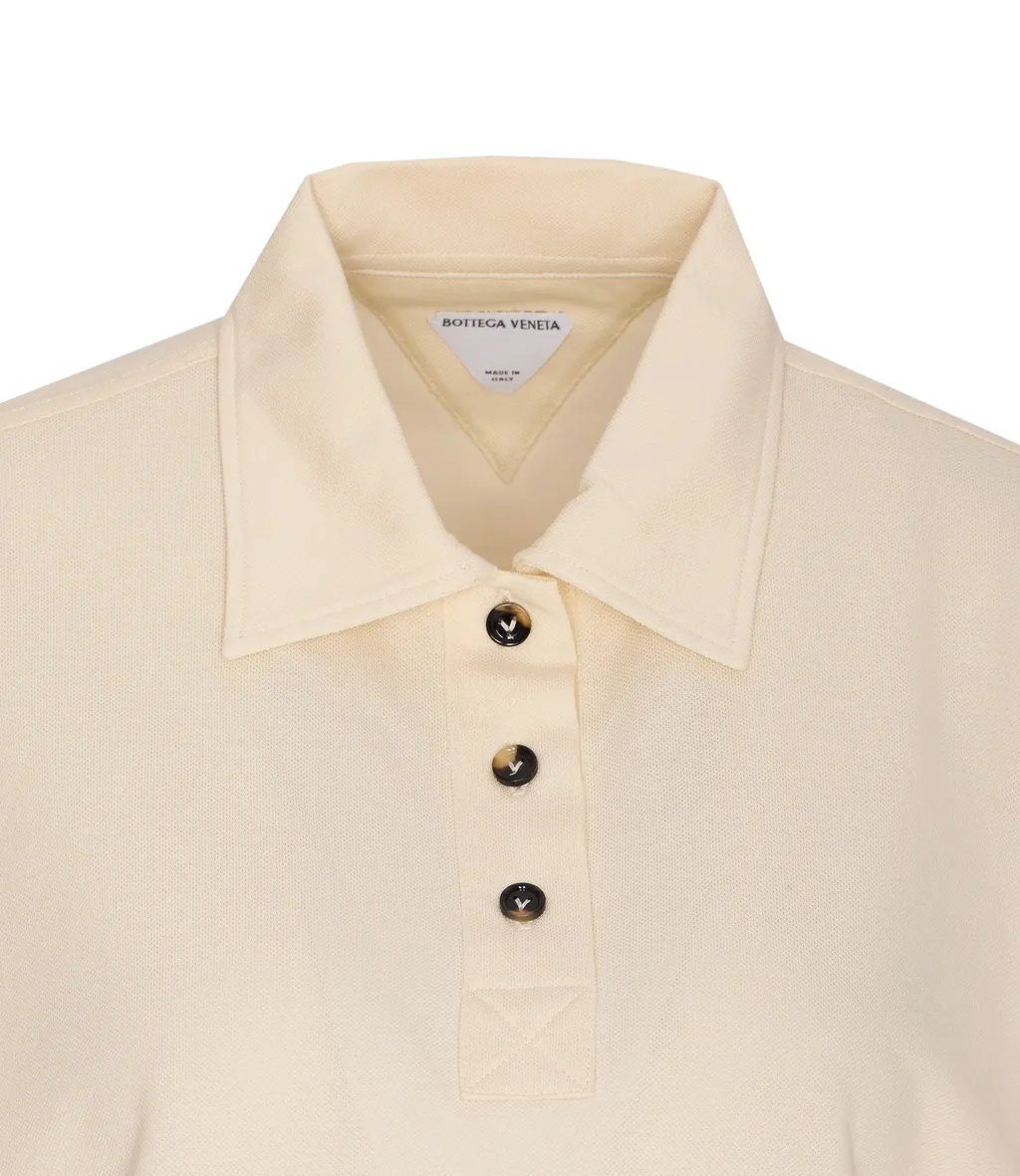 Short Sleeved Buttoned Polo Top