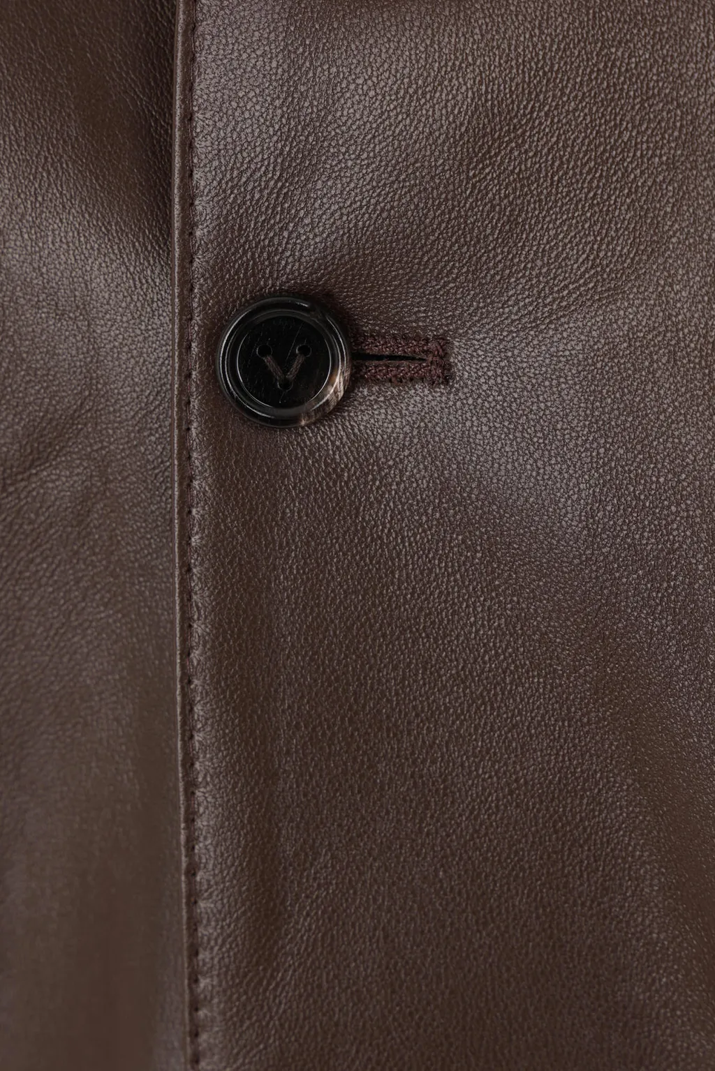Long-Sleeved Leather Jacket