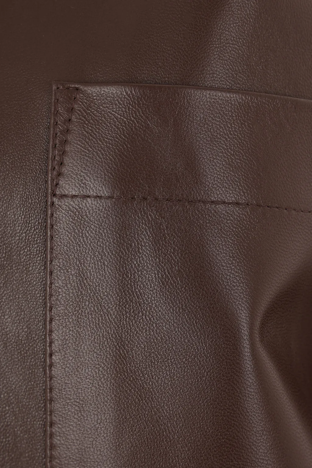 Long-Sleeved Leather Jacket