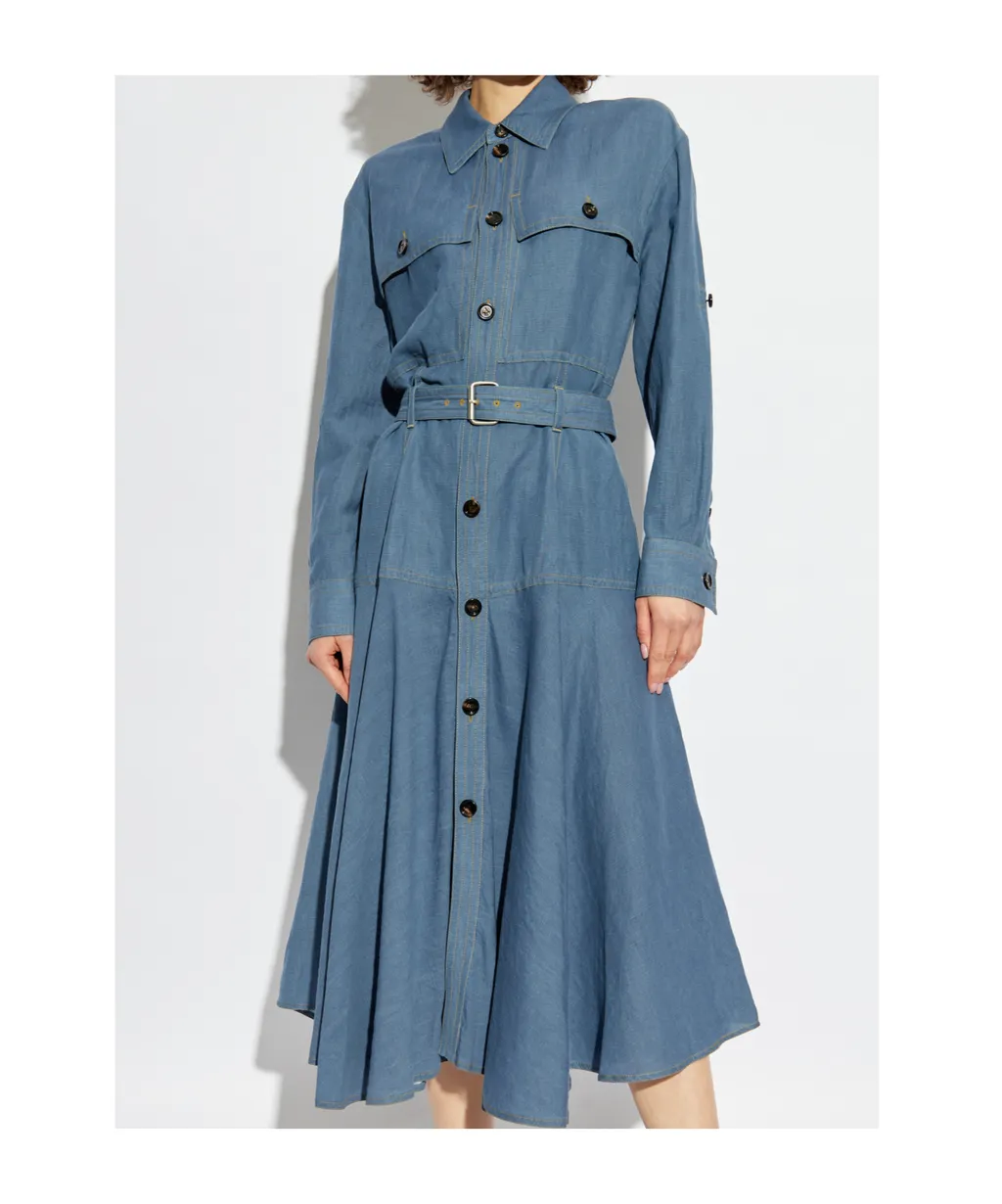 Flared Denim Shirt Dress