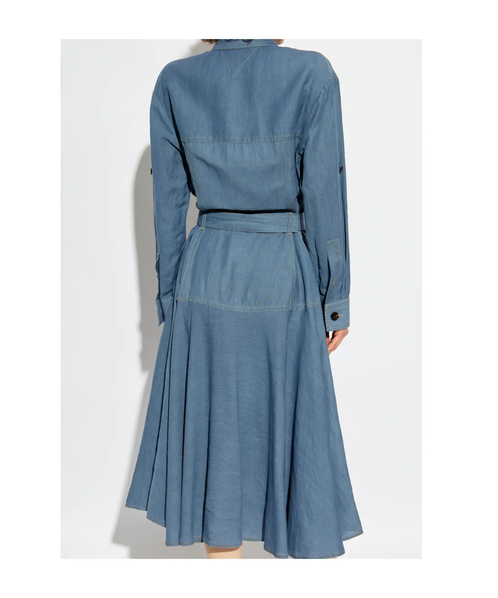 Flared Denim Shirt Dress