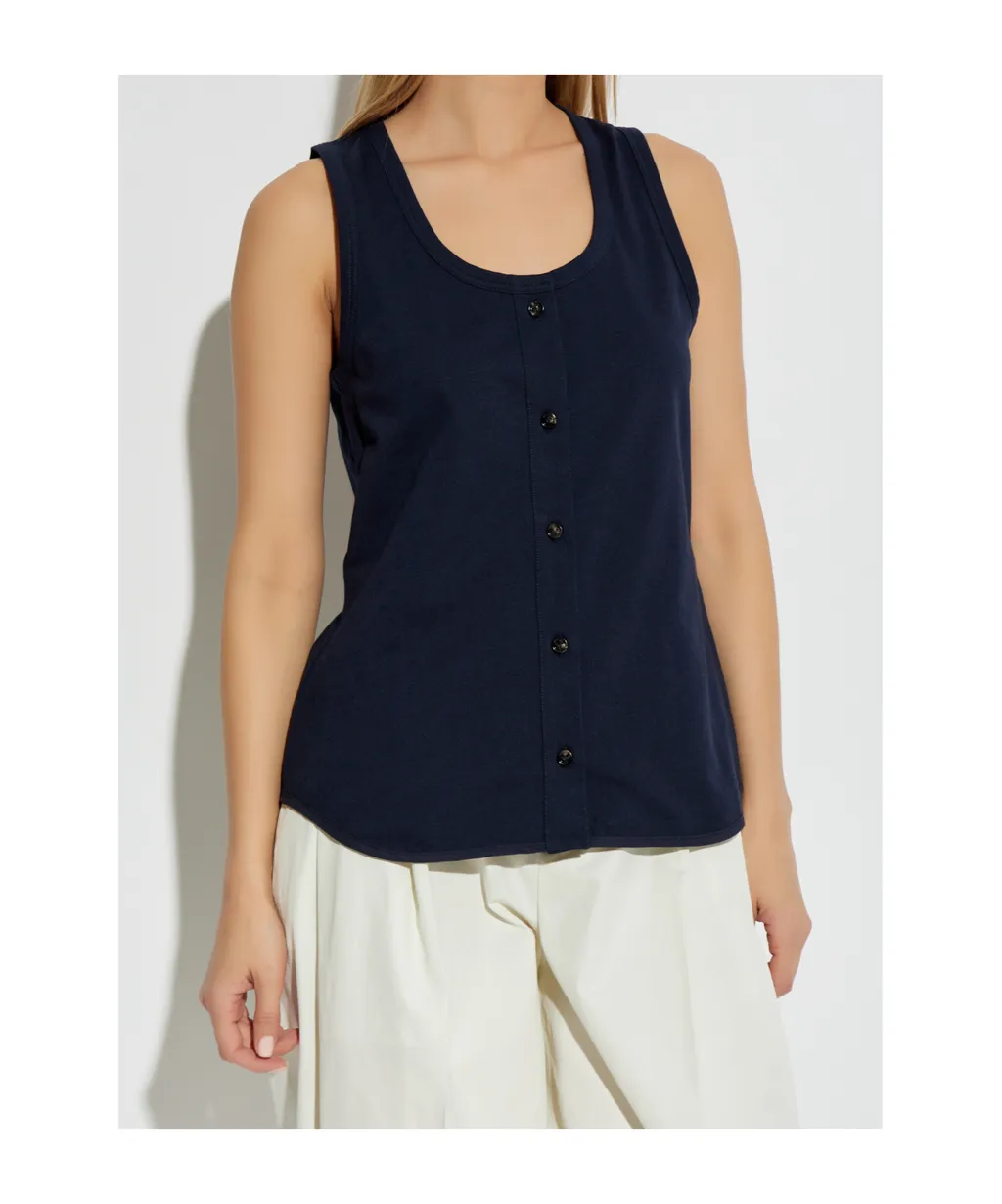 Single Breasted Sleeveless Top