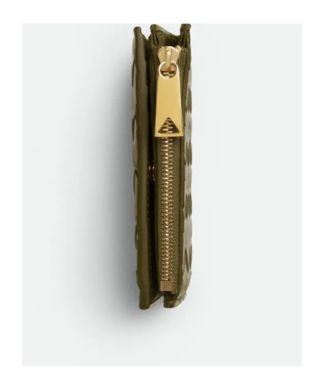 Small Intrecciato Bi-Fold Zip Wallet