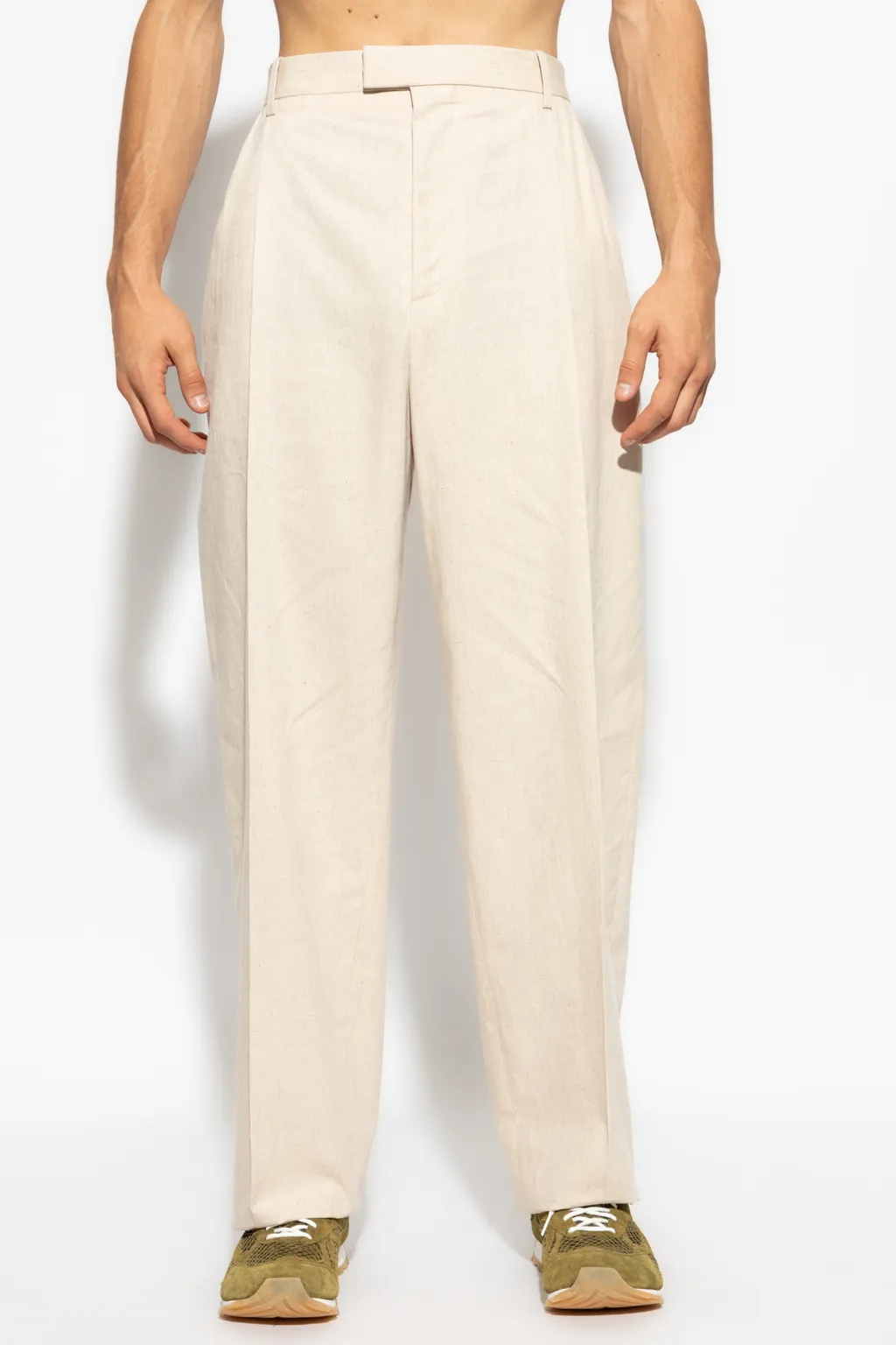 Straight Leg Twill Trousers