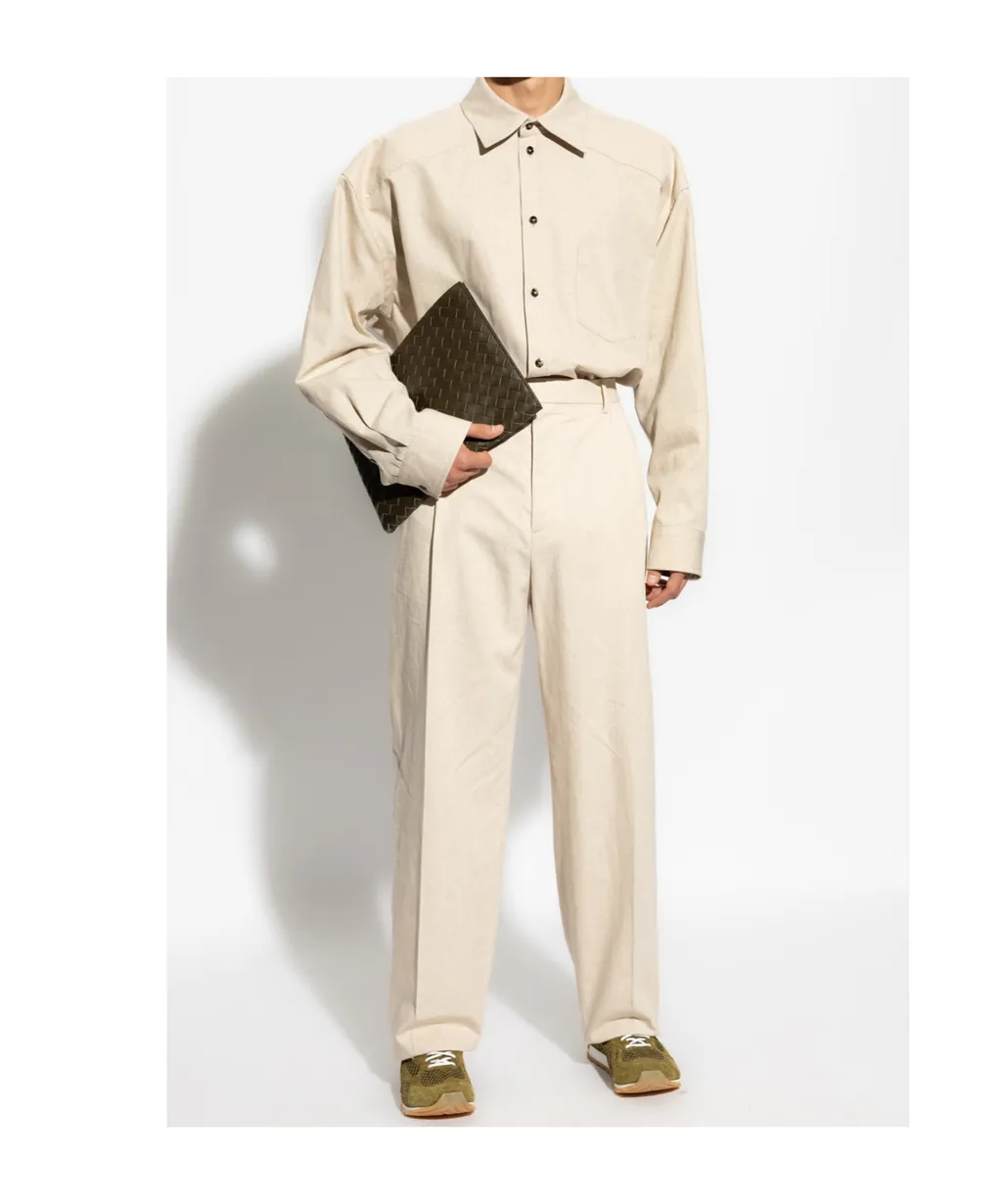 Straight Leg Twill Trousers