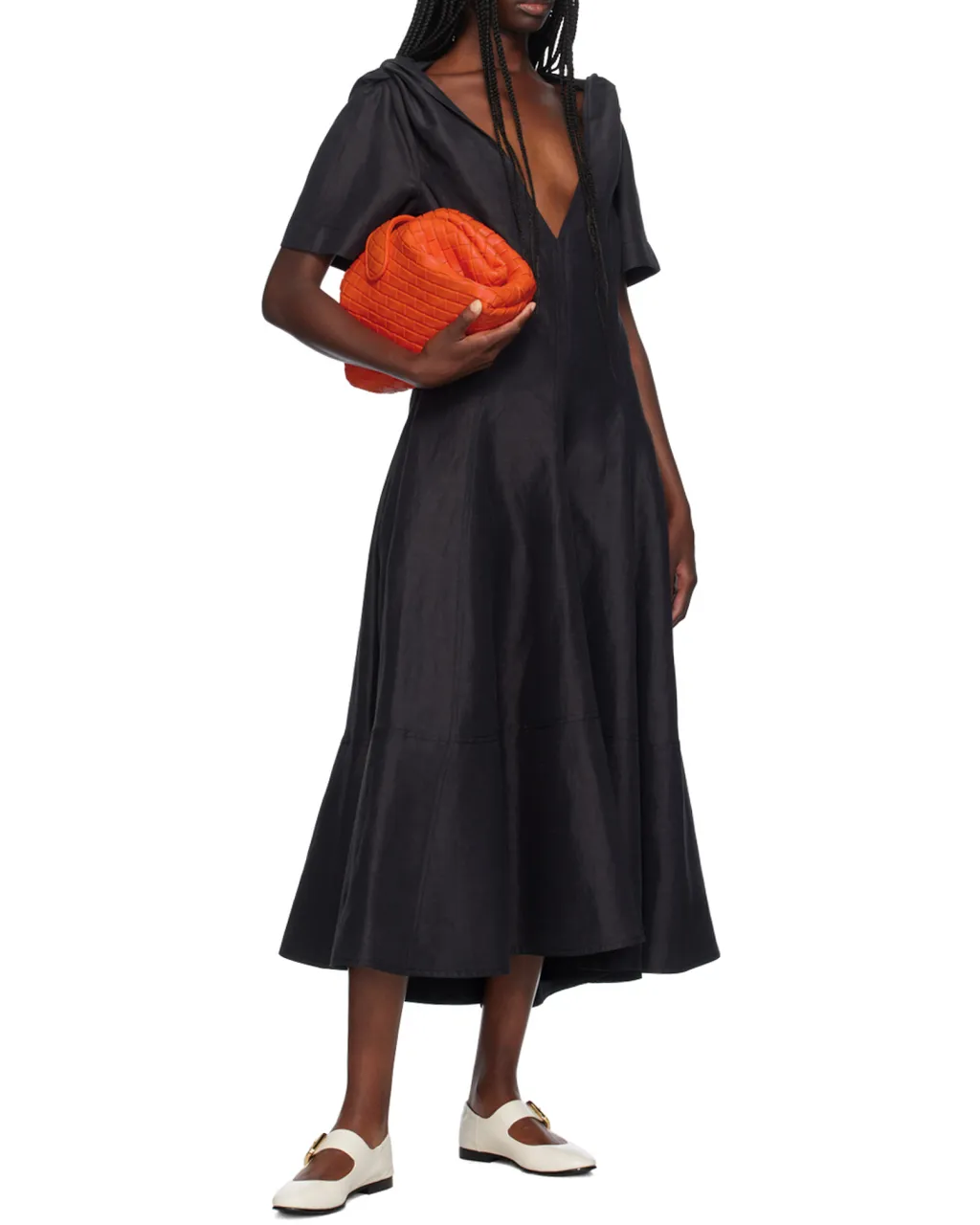 V-Neck Short-Sleeved Dress