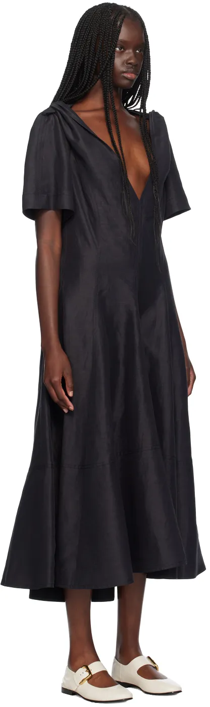 V-Neck Short-Sleeved Dress