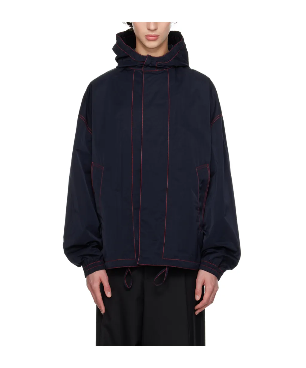 Drawstring Hood Casual Jacket