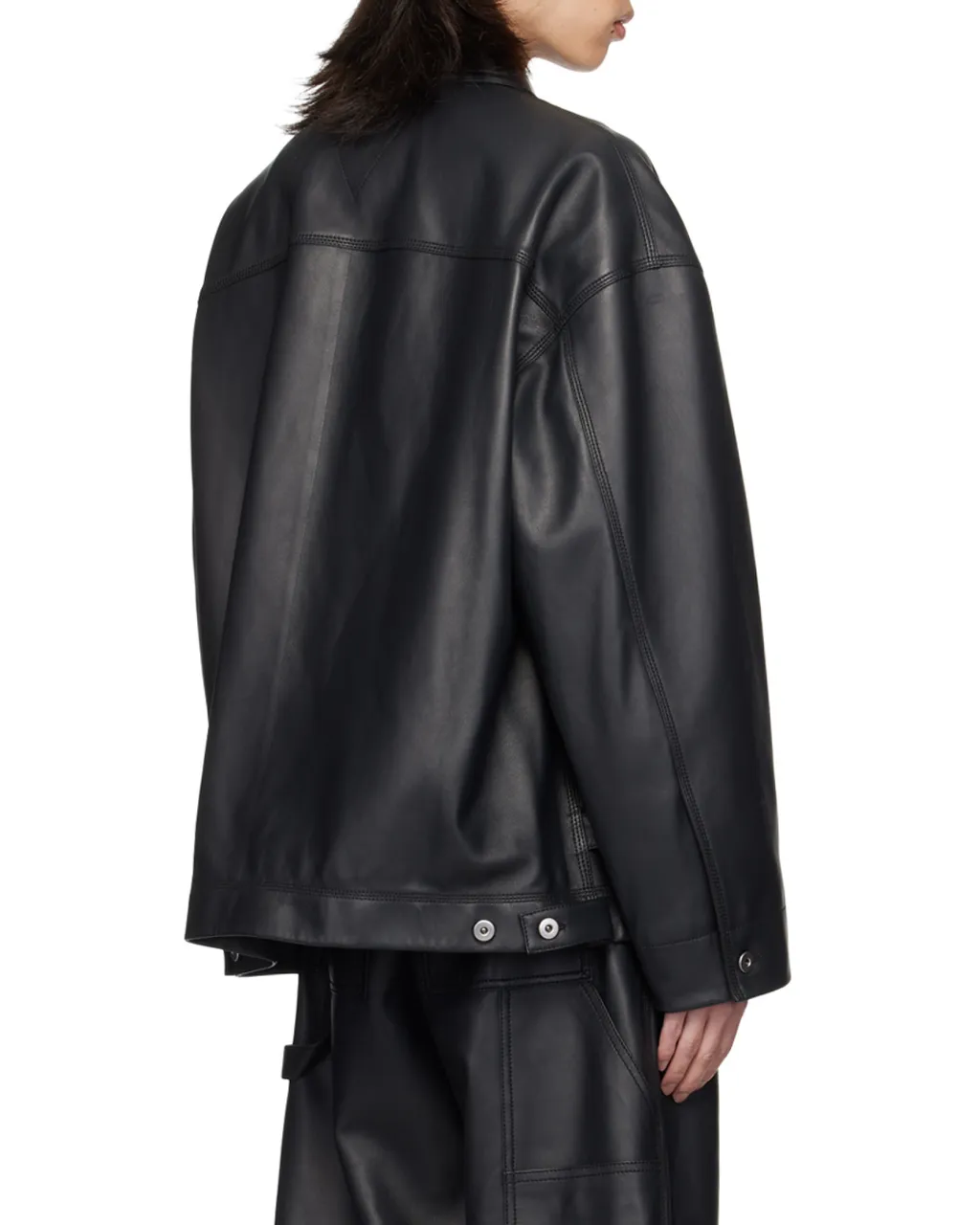 Pocket Detailed Leather Jacket