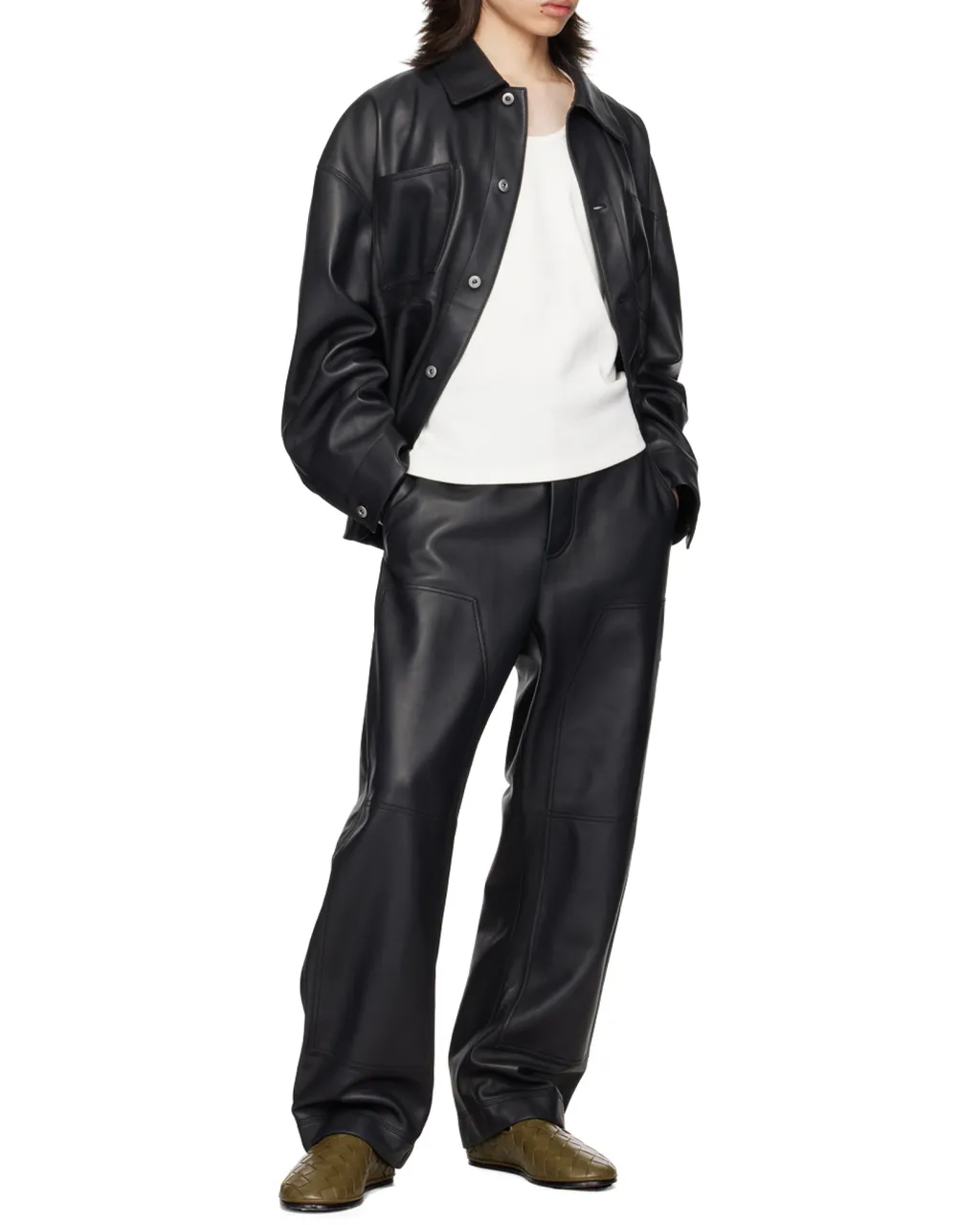 Pocket Detailed Leather Jacket