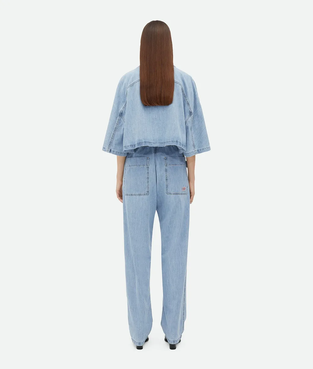 Light Bleached Denim Cropped Shirt