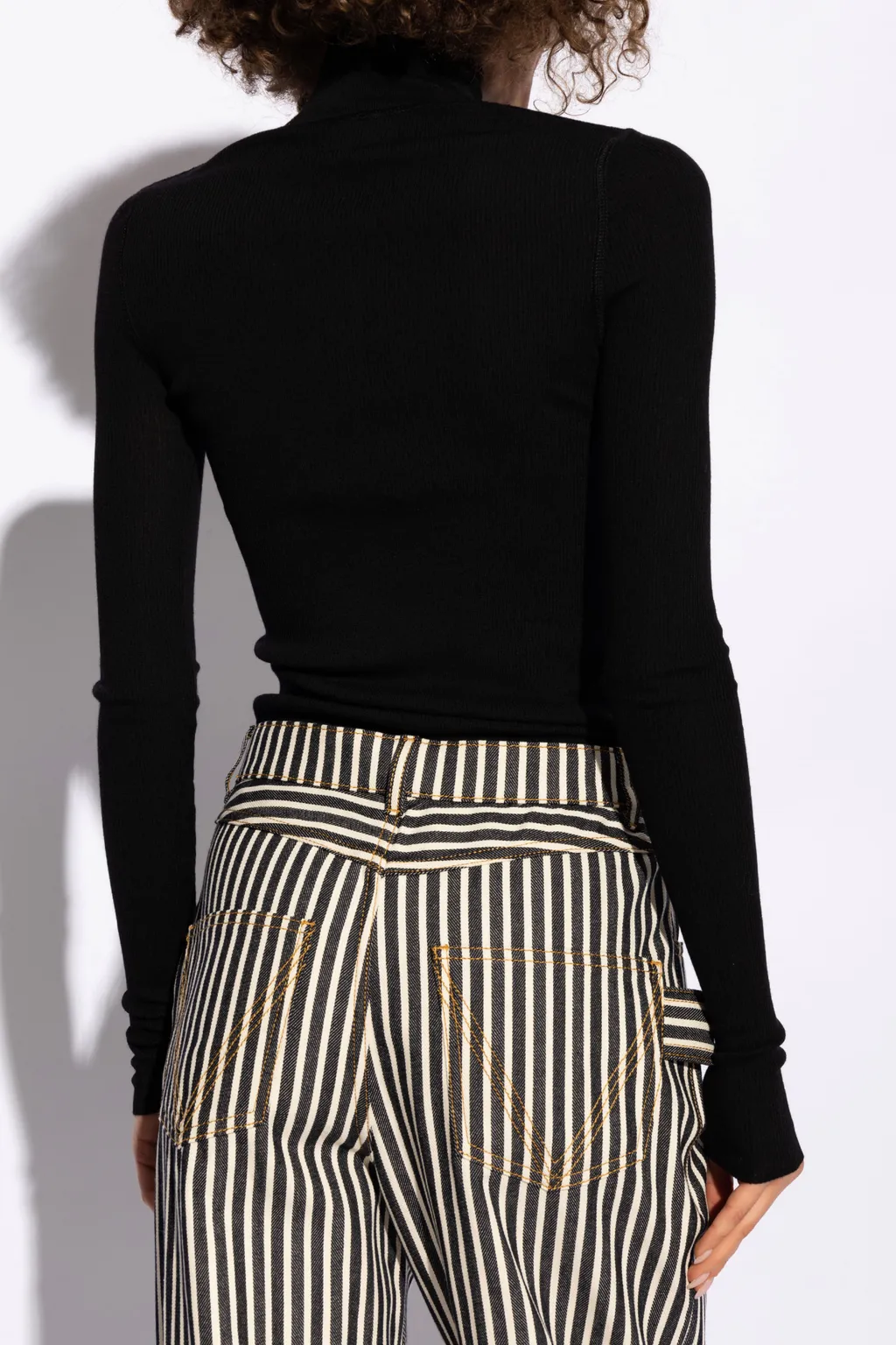 Ribbed High Neck Sweater