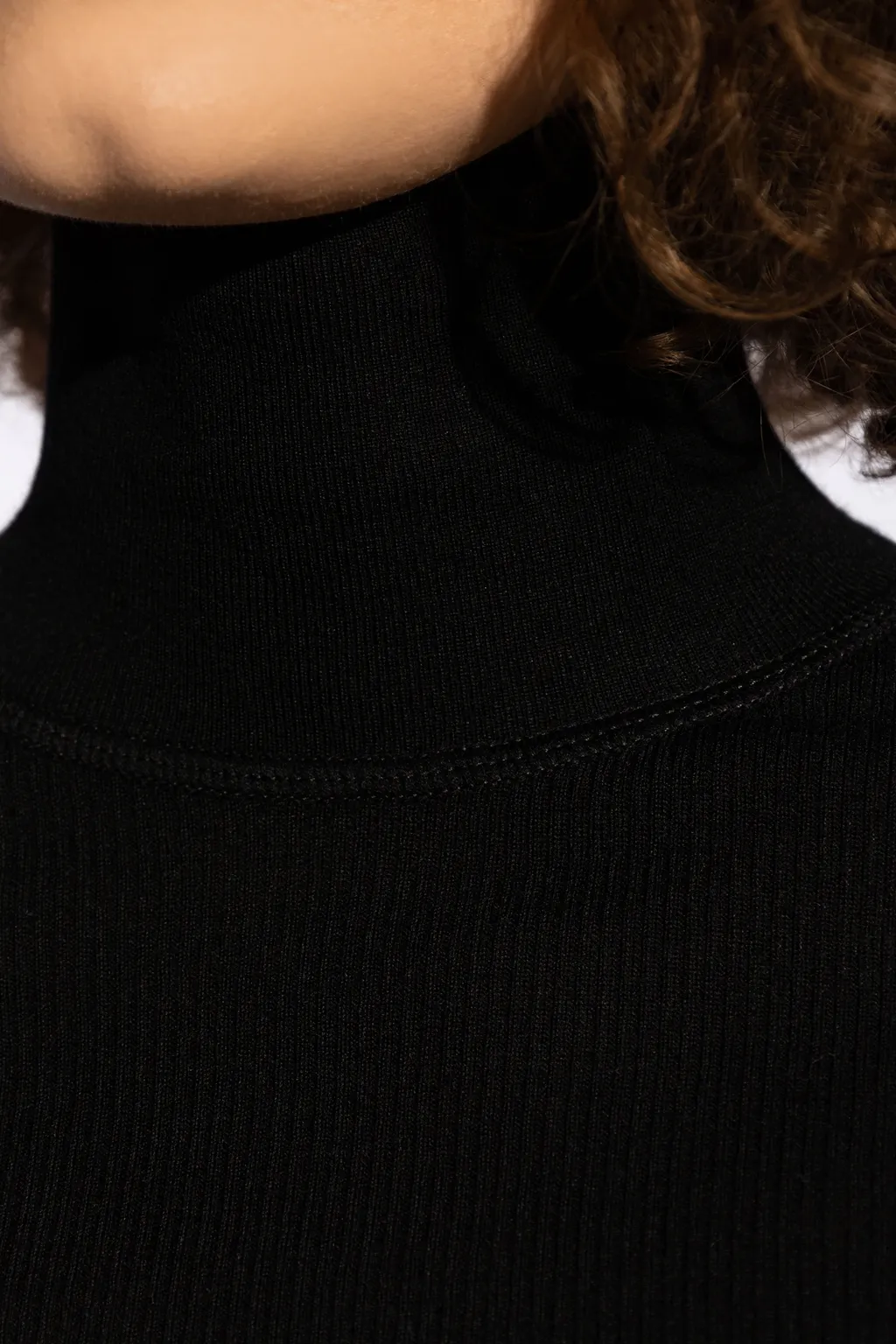 Ribbed High Neck Sweater