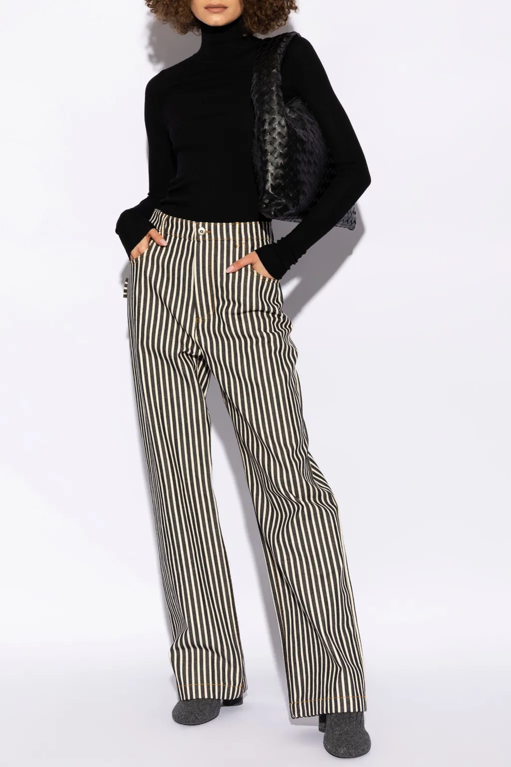 Ribbed High Neck Sweater