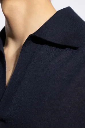 Short-Sleeved Knitted Polo Top