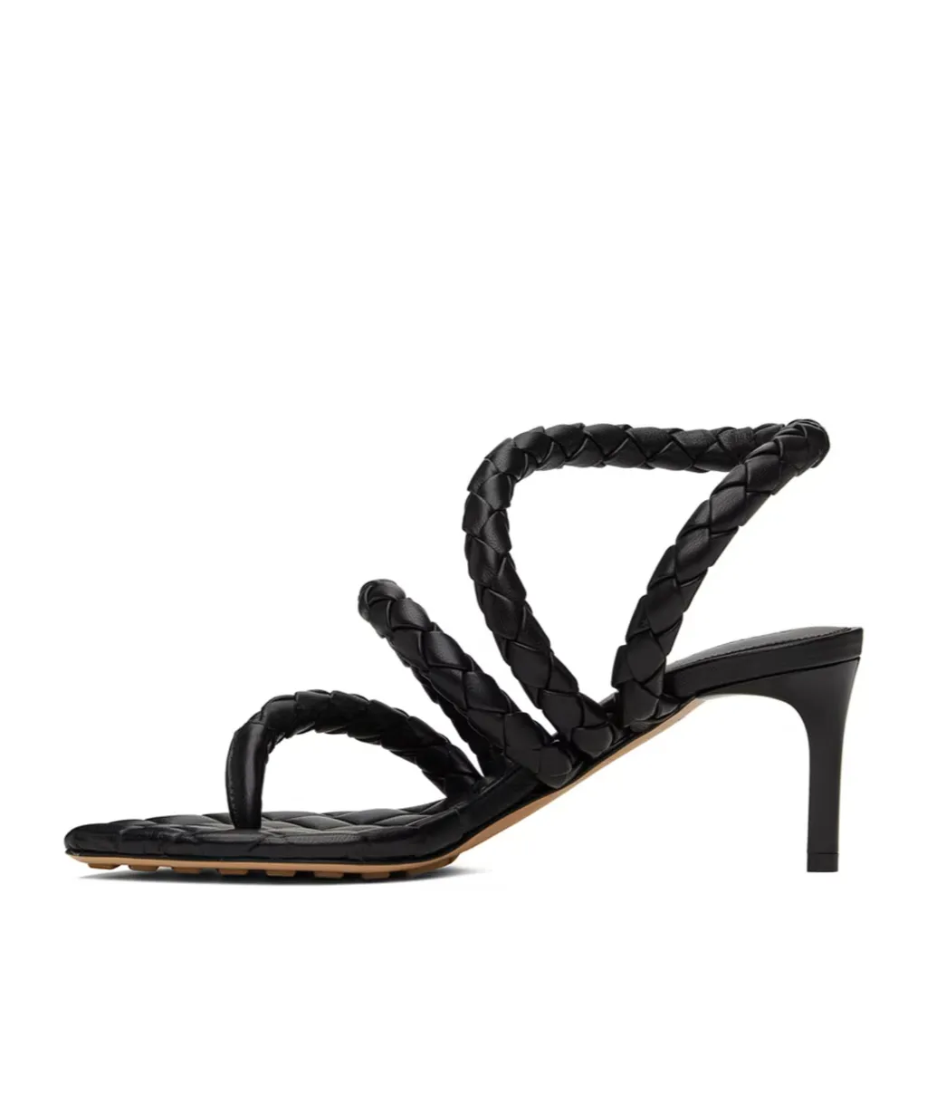 Leaf Pointed High-Heeled Sandals