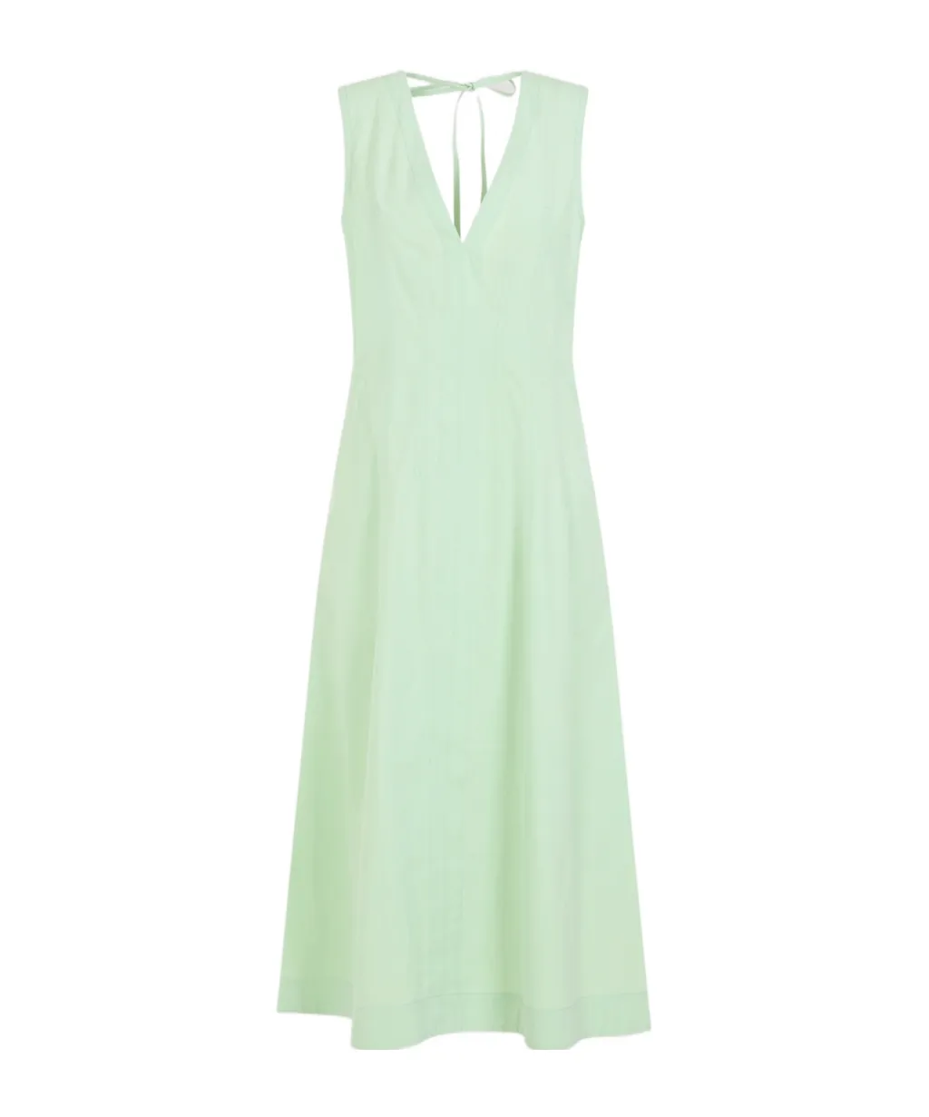 V-Neck Sleeveless Midi Dress