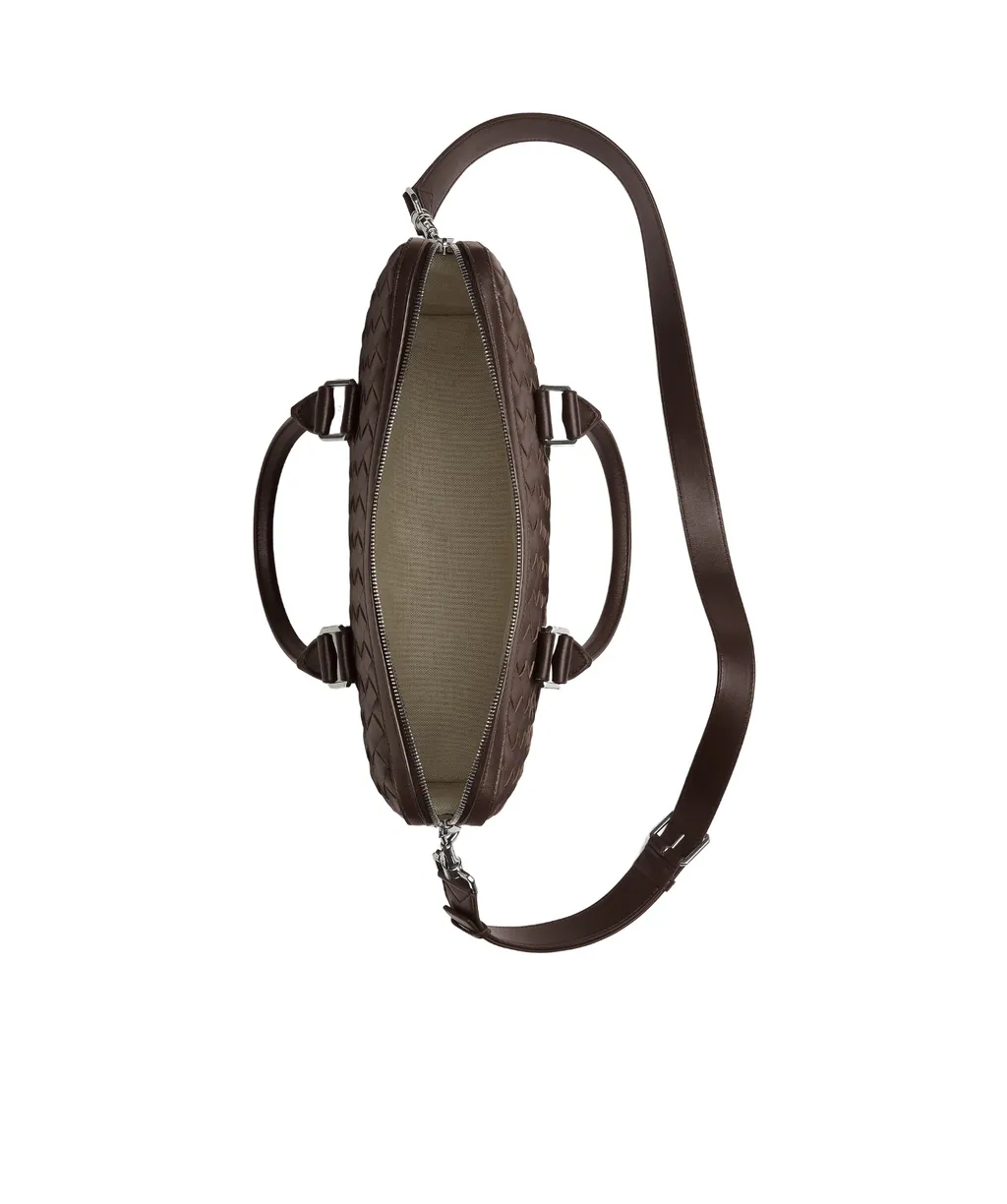 Small Intreciato Leather Briefcase