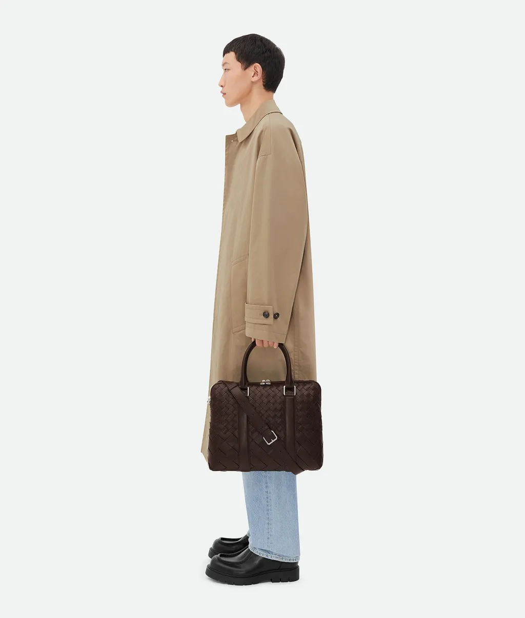 Small Intreciato Leather Briefcase