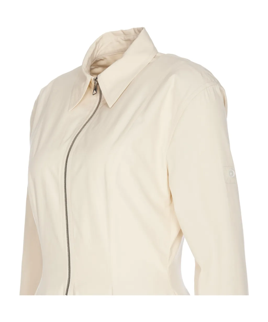 Pleated Poplin Shirt Dress