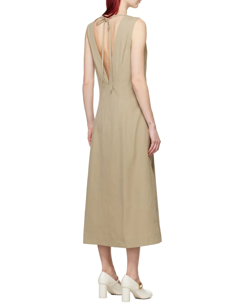 V-Neck Sleeveless Midi Dress