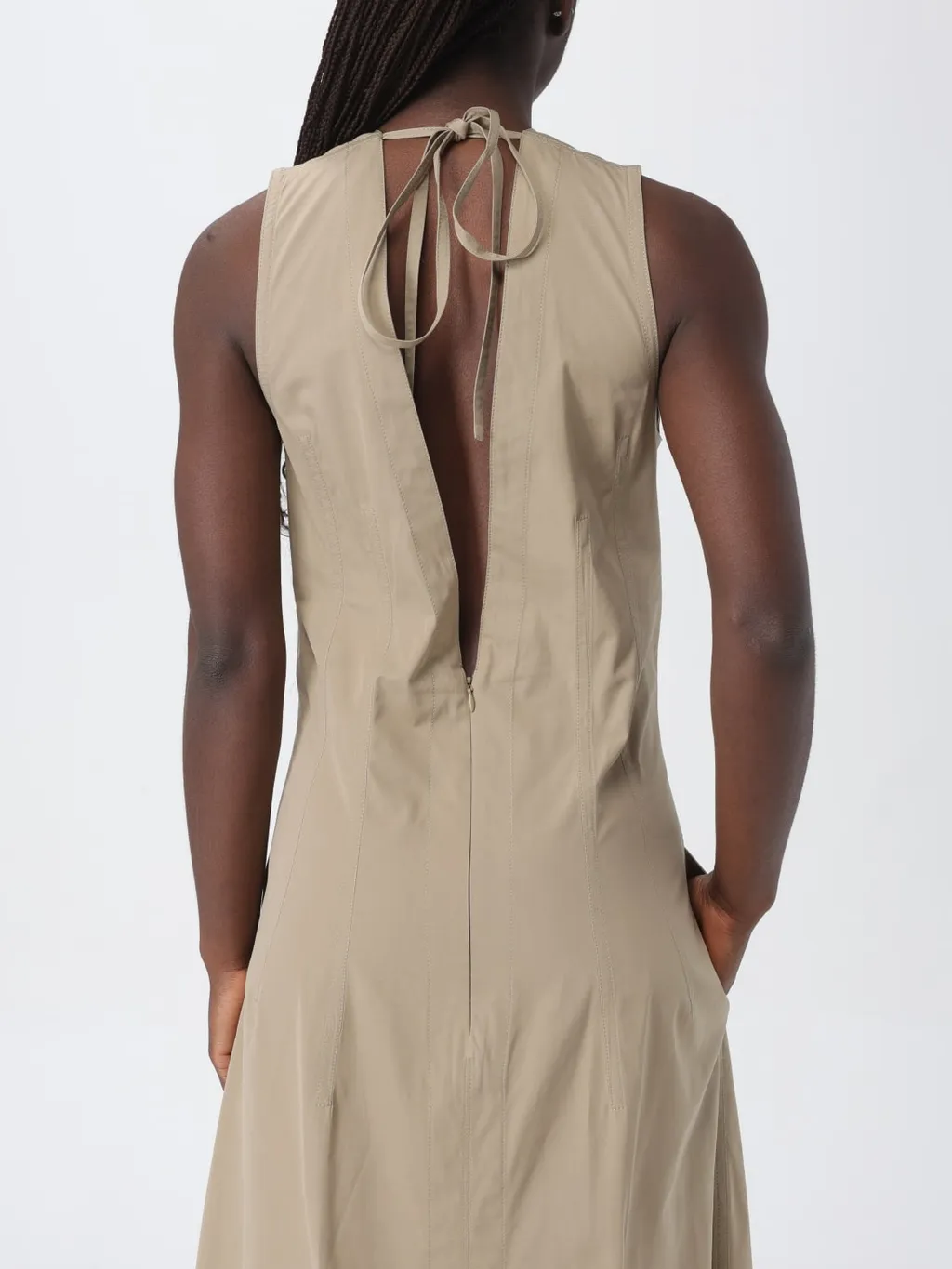V-Neck Sleeveless Midi Dress
