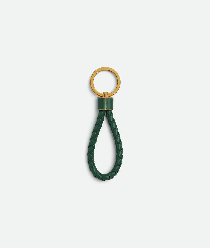 Intrecciato Leather Keyring