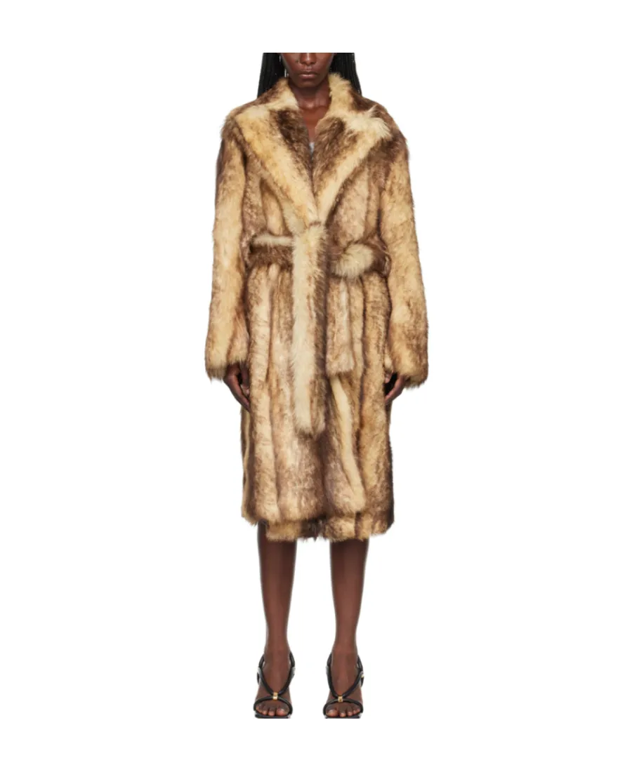 Printed Lace-Up Coat