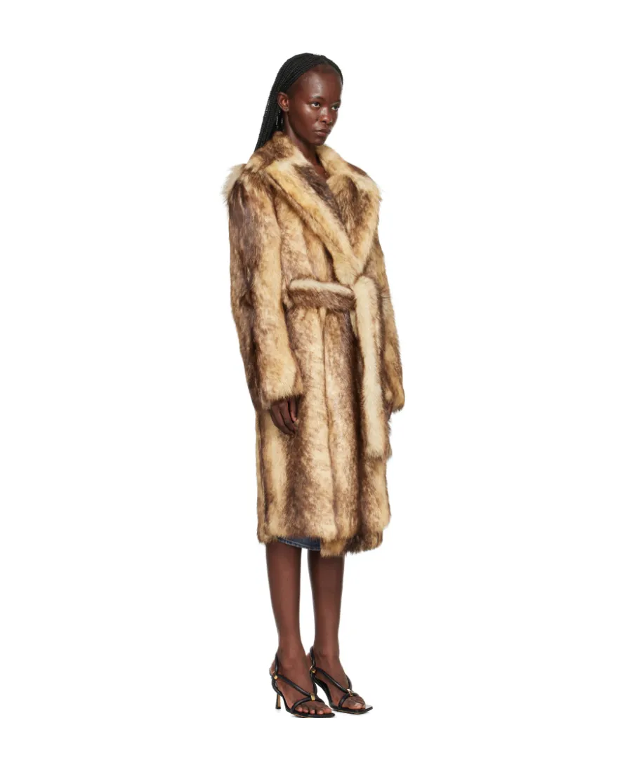 Printed Lace-Up Coat