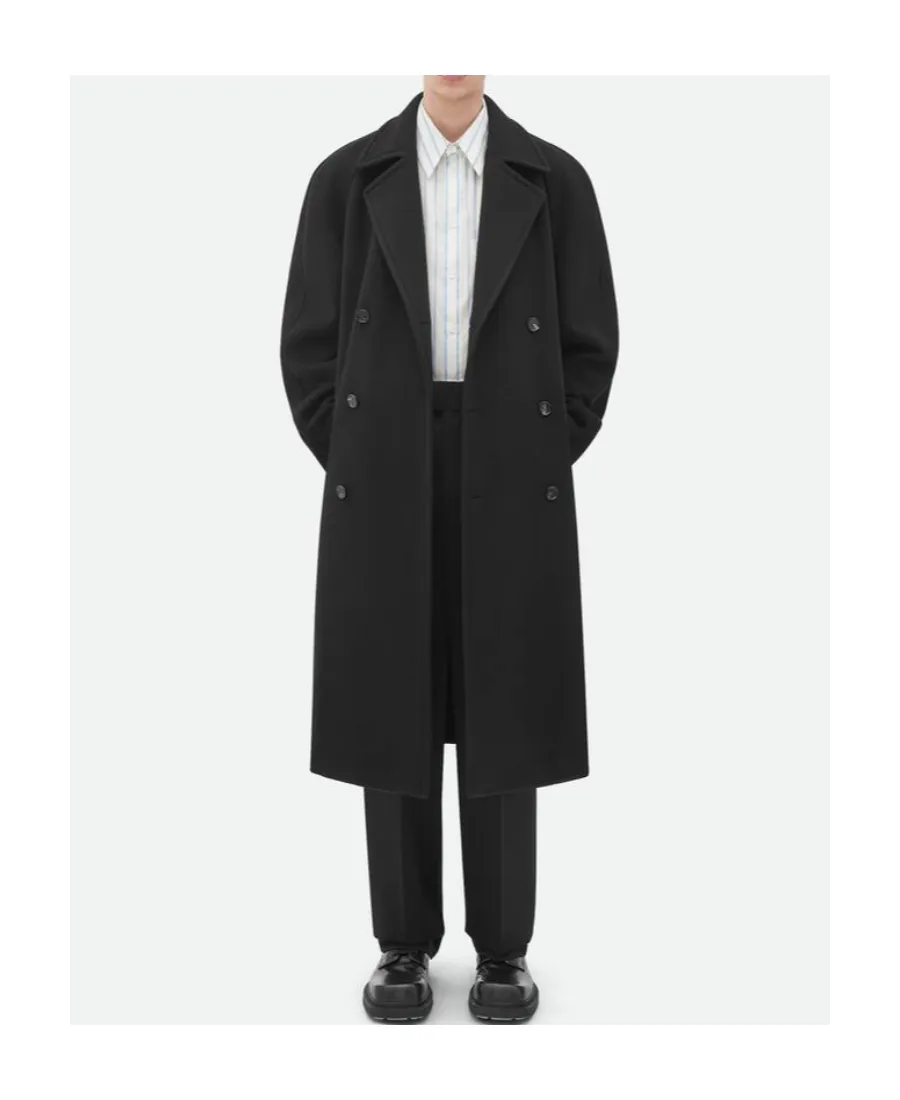 Double-Breasted Wool And Cashmere Coat