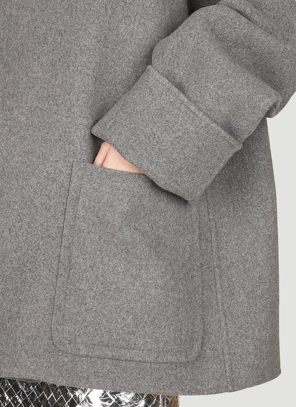 Collarless Oversized Coat