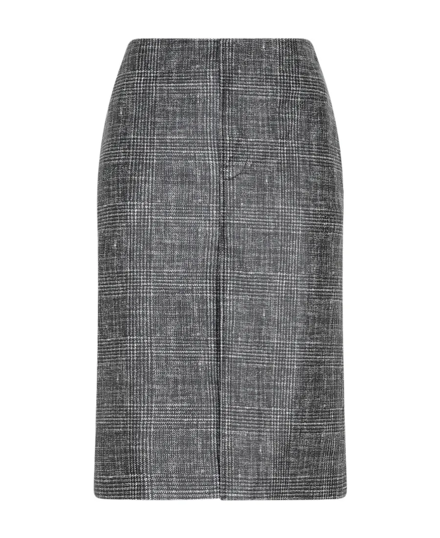 Printed Leather Midi Skirt