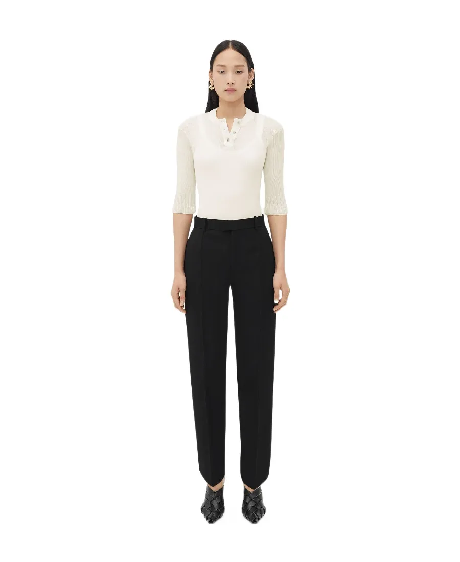 High-Waisted Flared Trousers