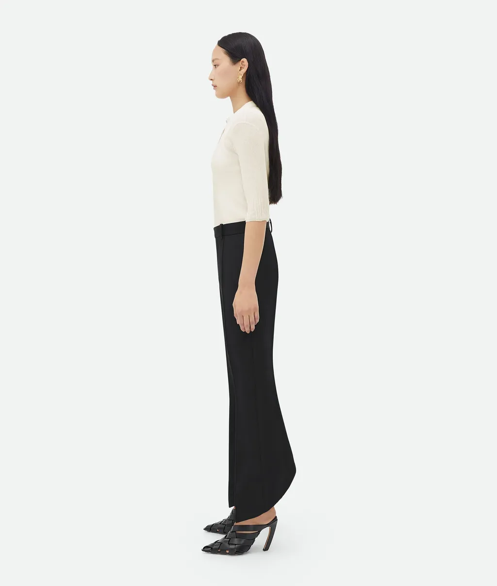 High-Waisted Flared Trousers