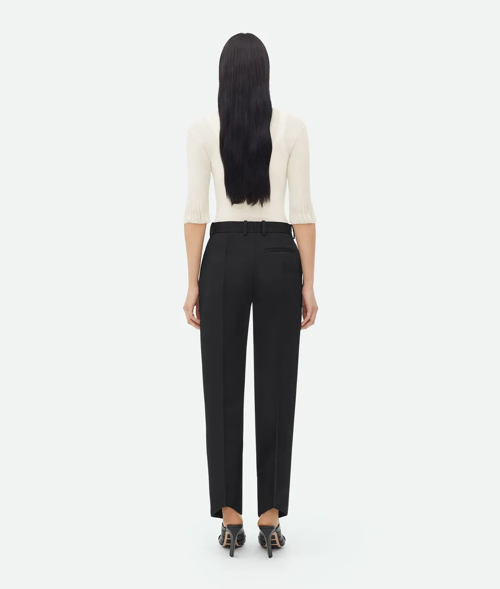 High-Waisted Flared Trousers