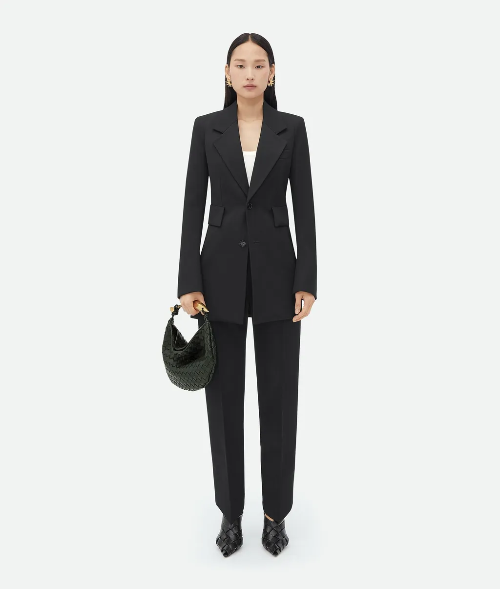 High-Waisted Flared Trousers