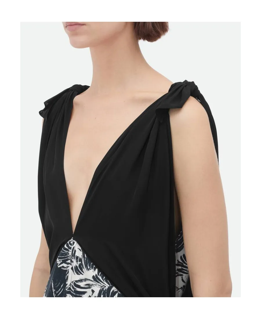 V-Neck Graphic Printed Dress