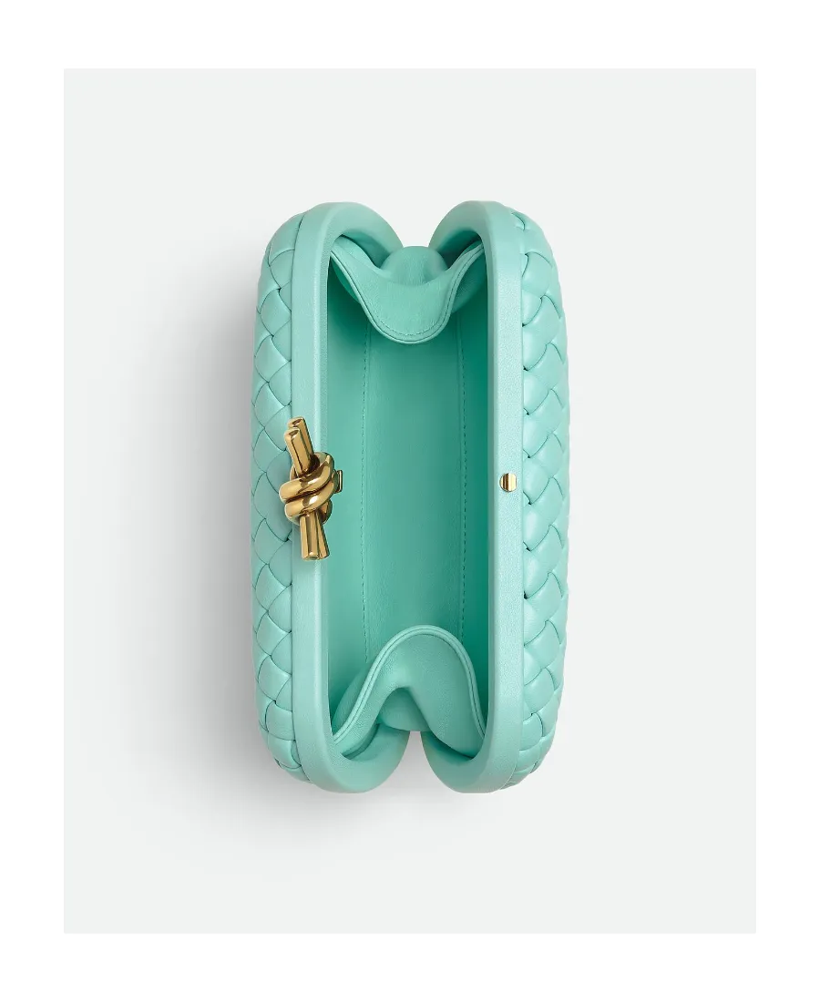 Knot Intrecciato Leather Clutch Bag