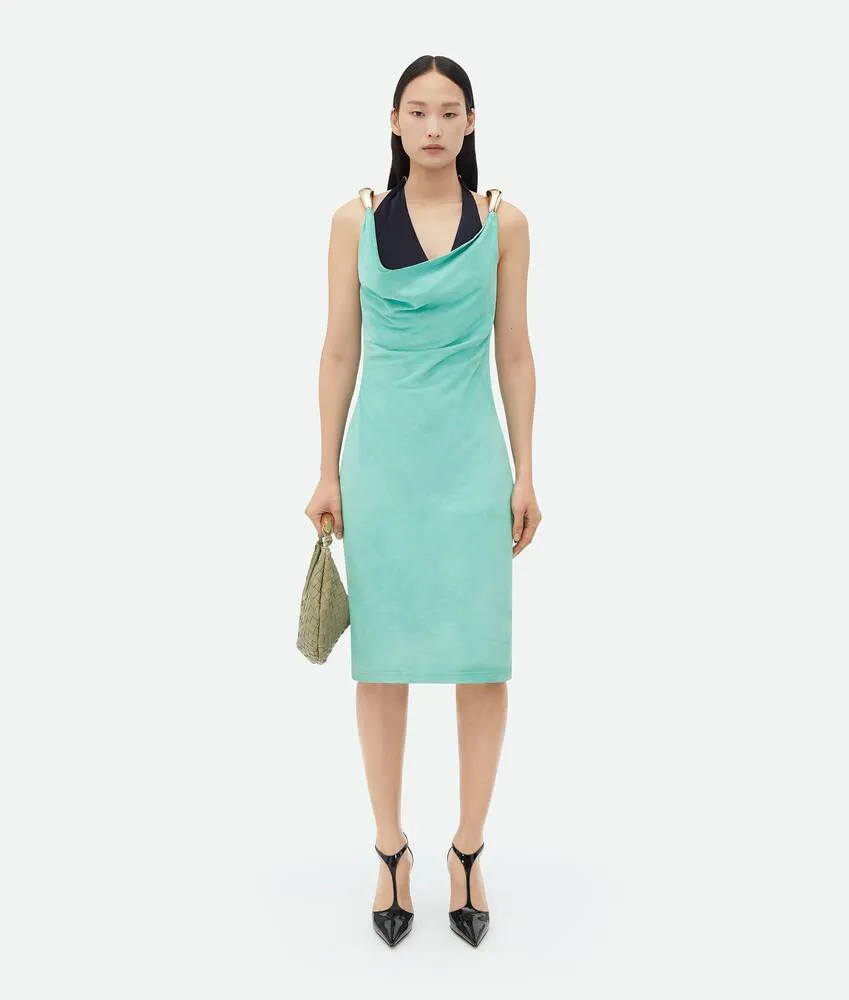 Metal Detailed Sleeveless Midi Dress