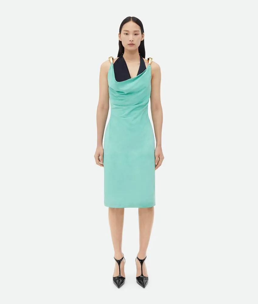 Metal Detailed Sleeveless Midi Dress