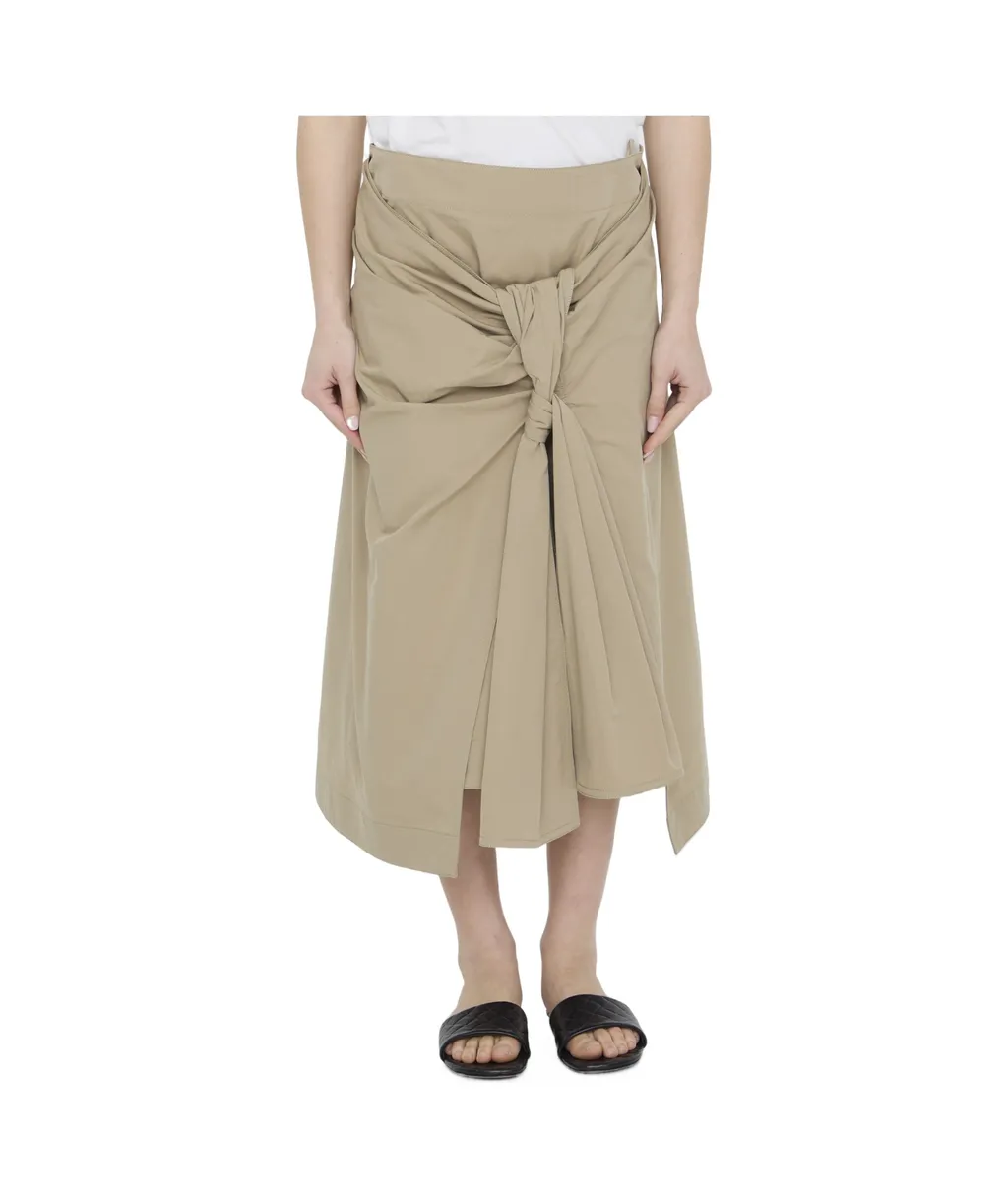 Asymmetric Hem Midi Skirt