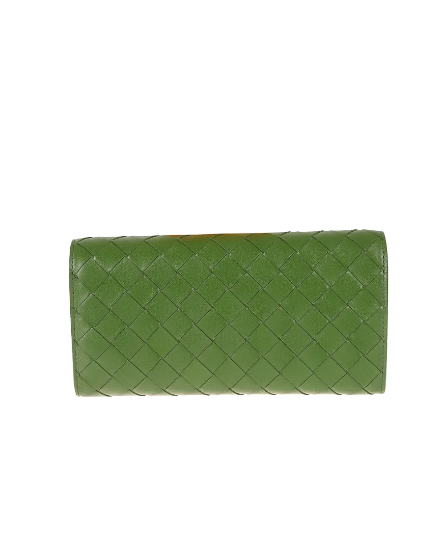 Woven Fold-Over Chained Shoulder Bag